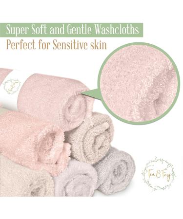 Tia & Fey Soft Face Cloths Set of 6 - Gentle Reusable Makeup Remover Towels for Sensitive Skin (10x10 Pink Shades) - International Shipping Available - Buy Online on GoSupps.com
