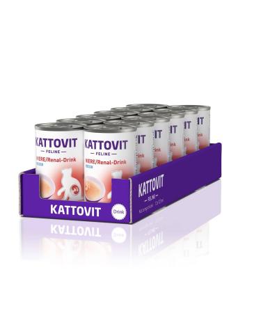 KATTOVIT - Renal/Kidney Drink for Cats | Dietary Drink for Cats to Support Kidney Function for Adult Cats, Motivate Cats to Increase Water Intake | 12 x 135 ML