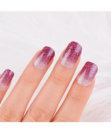 6 Sheets Glitter Gel Nail Strips Gradient Nail Gel Polish Wraps Soft Self-Adhesive Nail Full Wraps Nail Strips Sticker Nail Tips Nail Wraps Sticker Decals Glitter Gradient - Buy Online on GoSupps.com