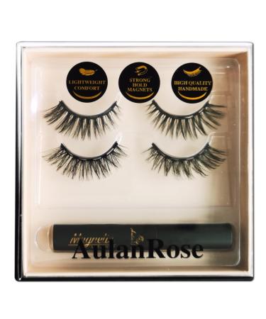 Magnetic Eyelashes with Eyeliner /3D Layered Medium Cat Eye Magnetic Lashes Natural Looking Cruelty-Free & Vegan Faux Mink Lashes /60 Wears