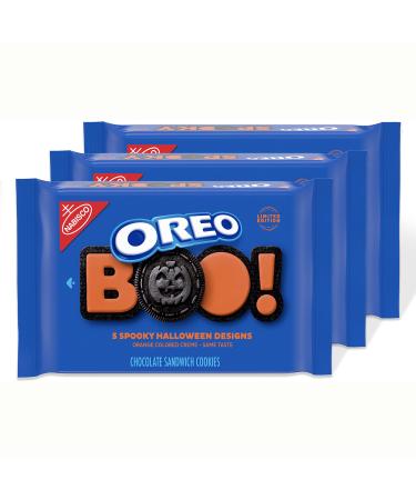 OREO Orange Creme Chocolate Sandwich Cookies, Limited Edition, Halloween Cookies, 3 - 1.25 lb Packs Chocolate 3 Piece Set