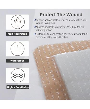 Buy Waterproof Silicone Foam Dressing 2x2 - Soft Wound Care Bandage for Bed Sores & Ulcers (10 PCS) - International Shipping Available - Buy Online on GoSupps.com
