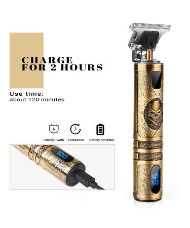 Men's Skull Design Hair Trimmer - Upgrade Electric T-Blade Cordless Clippers with LED Display - Buy Online on GoSupps.com