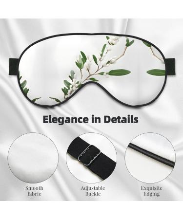 White Wild Green Twig Print Unisex Sleeping Eye Mask | Soft Light-Blocking Comfort for Better Sleep - Buy Online on GoSupps.com