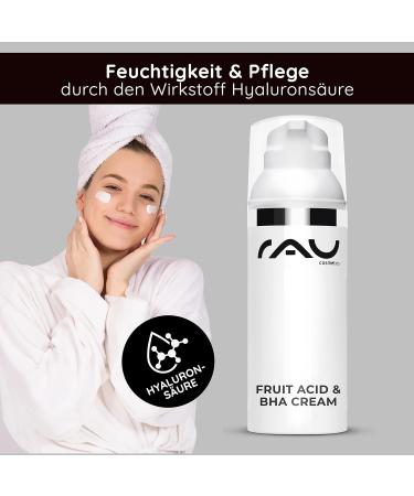 RAU Fruit Acid Cream 1.7 Fl.oz - Exfoliating AHA BHA Cream for Blemishes & Pigment Spots - Hydrating with Hyaluronic Acid & Salicylic Acid - International Shipping Available - Buy Online on GoSupps.com