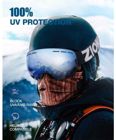 ZIONOR X Ski Goggles - OTG Snowboard Goggles Detachable Lens - Men Women Adult - Blackframe Silverlens - Buy Online on GoSupps.com