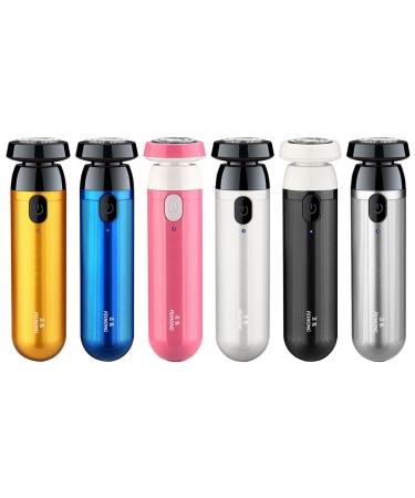 Mini Electric Razor for Men Portable Pocket Mens Electric Shaver Compact Beard Trimmer with Clean Brush USB Rechargeable Waterproof Wet&Dry Rotary Shaver for Home Travel (Pink)