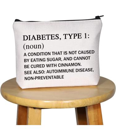 Type 1 Diabetes Awareness Makeup Bag - Gift for Diabetes Warrior - Support Cosmetic Bag with Humorous Diabetes Definition - Buy Online on GoSupps.com