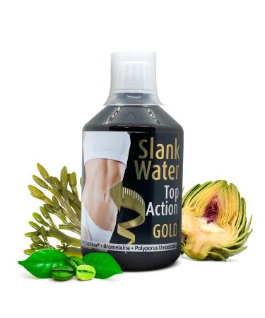 Espadiet Slank Water Top Action Gold with Fucus - Minerals Vitamins Polyporus Umbellatus and Cactinea - Draining and Lymphatic Activator - Elimination of Liquid and Toxins - Bottle with 500 ml