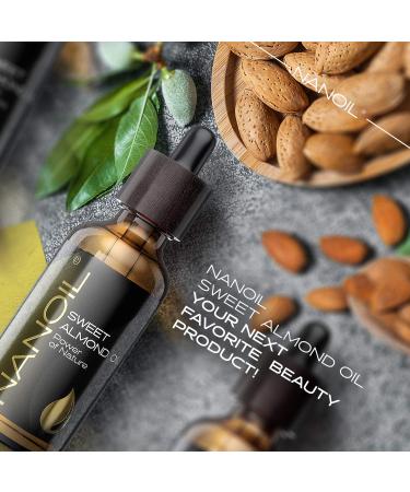 Natural Almond Oil 50ml - Pure Cold-Pressed Organic Care for Hair Body & Face - Sun Protection & Revitalization - Buy Online on GoSupps.com