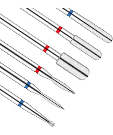 Sibba 6 PCS Diamond Russian Manicure Drill Bits Set for Nail, Wood, Glass, Plastic, Ceramic - Professional Cuticle Drill Bit Set for Manicure - Buy Online on GoSupps.com