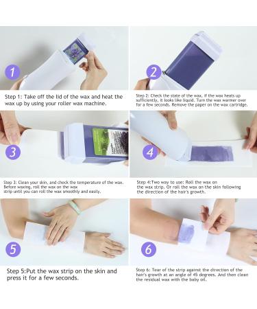 Lavender Roll on Wax Kit Refill Cartridge - 4 Pack for Women | Hair Removal Wax Roller for Legs, Arms, Bikini & Brazilian Waxing - Buy Online on GoSupps.com