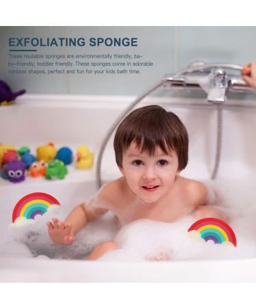 Uonlytech Rainbow Bath Sponge Set - 2pcs Cute Scrubbers for Bath & Shower | Colorful Loofah Pouf & Back Scrubber - Buy Online on GoSupps.com