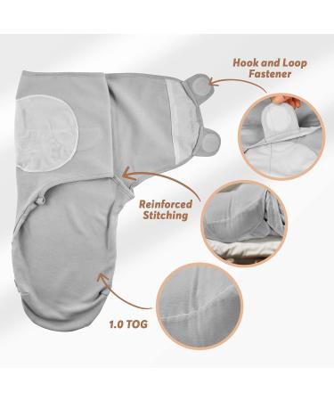 Juicy Bumbles 100% Cotton Swaddle Blanket Set - Light Grey (0-3 Months) | Baby Essentials for Newborn Boys and Girls - Buy Online on GoSupps.com