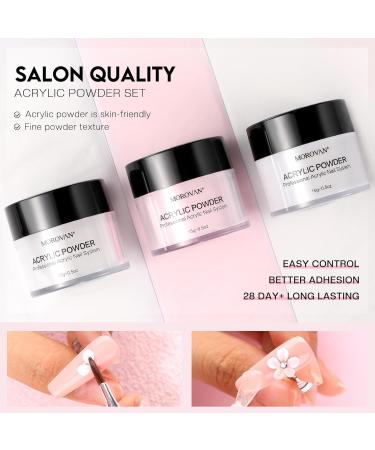Morovan Acrylic Nail Set - Complete Geln gel Starter Kit with 48W UV Lamp Nail Drill Acrylic Powder & Liquid Brush for Perfect Nails - Buy Online on GoSupps.com