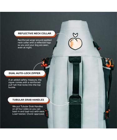 Little Chonk Maxine One Dog Backpack - Comfortable & Safe with Snacc Pacc Hip Belt - Chonkcrete Gray | International Shipping - Buy Online on GoSupps.com