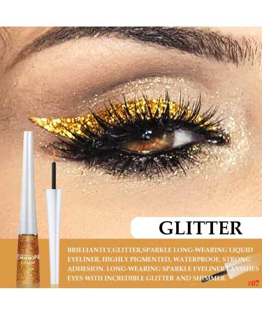 2Pcs Gold Liquid Glitter Eyeliner Set for Women - Sparkly Makeup Liners (Colores 07+13) - Buy Online on GoSupps.com