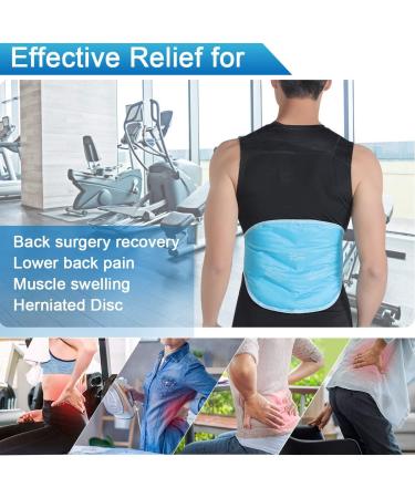 Relief Expert Reusable Gel Ice Pack for Back Injuries - Cold Compress for Lower Back Pain Relief - Flexible Hands-Free Design - Blue - Buy Online on GoSupps.com