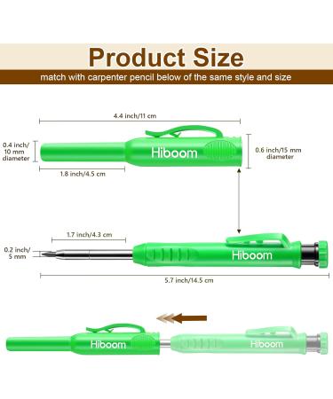 Hiboom 2 Pack Carpenter Pencils with Refills & Sharpener - Ideal Scribe Tool for Construction, Woodworking & Architects - Green - Buy Online on GoSupps.com