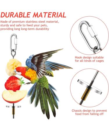 3PCS Stainless Steel Bird Skewers - Foraging Food Holder for Parrots & Small Animals - 20x16x12cm - Buy Online on GoSupps.com