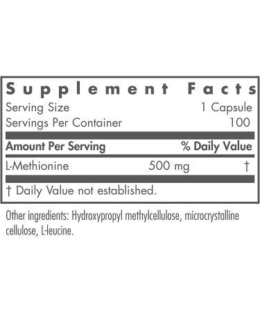 Nutricology L-Methionine 100 Vegetarian Capsules - Support Liver & Detox | Buy Now - Buy Online on GoSupps.com