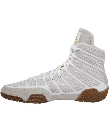 Adidas Men's Varner Wrestling Shoe | White/Matte Gold/Brown | Size 12 - Buy Online on GoSupps.com