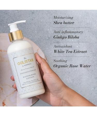 Kimirica The Gulistan Moisturizing Hand and Body Lotion | 100% Vegan and Paraben Free with Goodness of Rose Water for men & women | Shea White Tea and Ginkgo Biloba | 100% Vegan 300ml - Buy Online on GoSupps.com