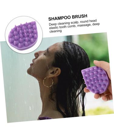 BUIFULSIC 1STK Bathing Brush | Silicone Dog & Body Massager Brush | Hair Shampoo Brush - Violet 8.5x7cm - Buy Online on GoSupps.com