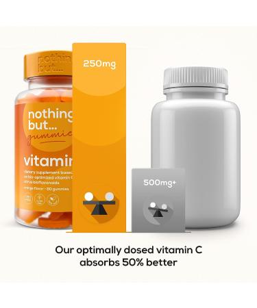 Vegan Vitamin C Gummies 250mg for Immune Support, Skin & Joint Health - Yummy Orange Flavor with Collagen - 60 Chewable Gummies for Men and Women - Buy Online on GoSupps.com