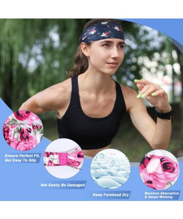 Beister Sports Headbands for Men & Women - 5-Piece Non-Slip Workout Hair Bands for Yoga Running Cycling & Basketball - Highly Stretchy & Wicking Mixed Color 06 - Buy Online on GoSupps.com