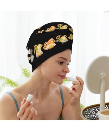 Hello Spring Sunflower Gnomes Microfiber Hair Towel | Super Absorbent Coral Velvet Wrap for Long Curly & Thick Hair - Quick Dry Solution for Women - Buy Online on GoSupps.com
