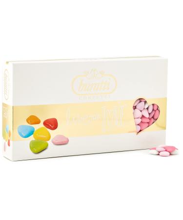 Buratti Confetti Chocolate Dragees with Mini Hearts Pink Shadows 1 kg