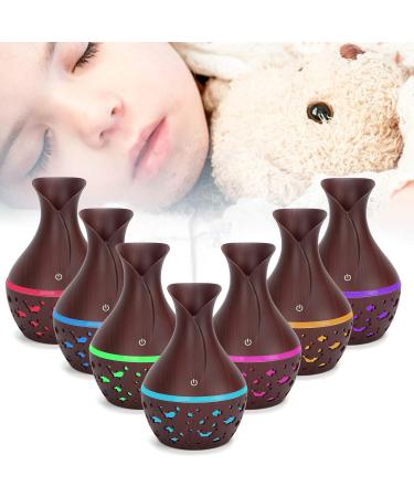Essential Oils Diffuser - 300ml Wood Grain USB Aromatherapy Humidifier with 7-Color Night Lights for Home & Office - Buy Online on GoSupps.com