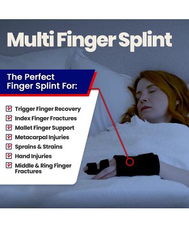 Trigger Finger Splint Brace for Two or Three Fingers - Support for Broken Fingers, Contractures, Arthritis, Tendonitis, Mallet Fingers, Metacarpal Fractures - Right Hand, Small/Medium Size - Buy Online on GoSupps.com