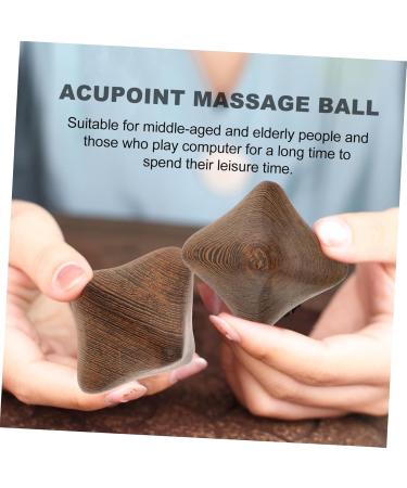 Frcolor 4-Piece Health Massage Balls - Wenge Rehabilitation Reflex Zone Balls Wooden Thai Massage Tools Hand Rollers for Gym 7x7x7cm - Best for Hand Therapy & Relaxation - Buy Online on GoSupps.com