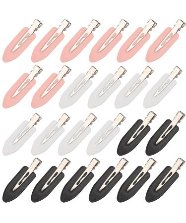 Messen 24 Pieces No Bend Hair Clips No Crease Hair Clip for Women Girls Makeup Hairstyling Seamless Side Bangs Fix Fringe Curl Pin Barrette for Washing Face Salon Hairstyle Hairdressing Bangs Waves Accessories(Black,White,…