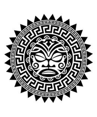 Artsure 6 Sheets Temporary Fake Tattoos For Men Adults Tribal Polynesian Mandala Shape Tiki Maori Tribal Face Temporary Fake Tattoo For Women Neck Arm Chest For Woman 3 7 X 3 7 Inch