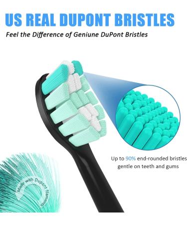 8 Pack Black Toothbrush Replacement Heads for AquaSonic Black Series Pro Electric Toothbrush - Buy Online on GoSupps.com