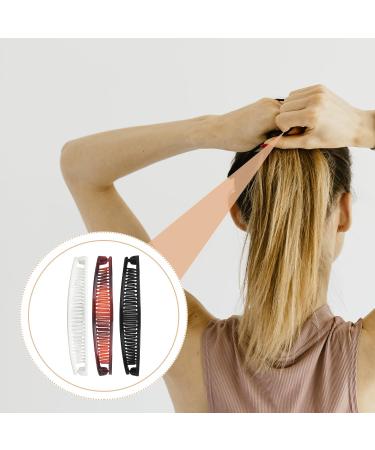 Luckious Brand 6 Pieces Banana Hair Clip Set: Versatile Hair Accessories for Effortless Styling - Wave Hair Clip Fork Hair Accessories for Women Girls (Black and Red and White) - Buy Online on GoSupps.com
