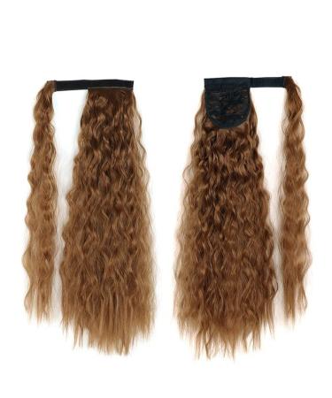 Hair Scrunchies Hair Bun 22 Inch Synthetic Corn Wavy Long Ponytail Wig Wrap Hair Clip Extensions Ponytail Hair Bun Women Hair Accessories Women Hair Bun (Color : 6)