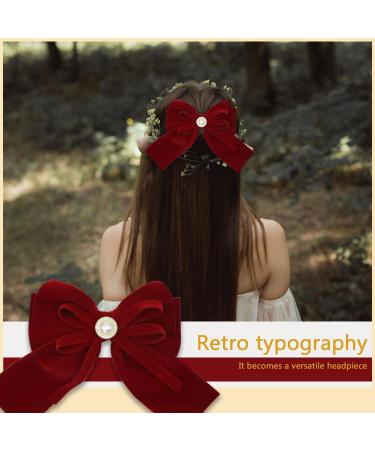 ALLY-MAGIC Bow Hair Clips Large Red Bowknot Hairpin Christmas Velvet Hair Bow Clips French Hair Barrettes Accessories for Women Girls Birthday Party Christmas Gifts Y4SRHDJ - Buy Online on GoSupps.com