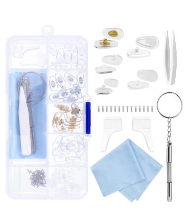 Jsrqt nose pads glasses repair set glasses nose pads 25 pairs of glasses nose pads soft silicone with screws tweezers and glasses cleaning cuisine nasal cushion glasses nose protection for glasses