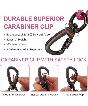 Shop High-Quality Tie Out Linen for Dogs - Shock-Damping Spring 3-15m Farm Leash in Rose Red - Buy Online on GoSupps.com