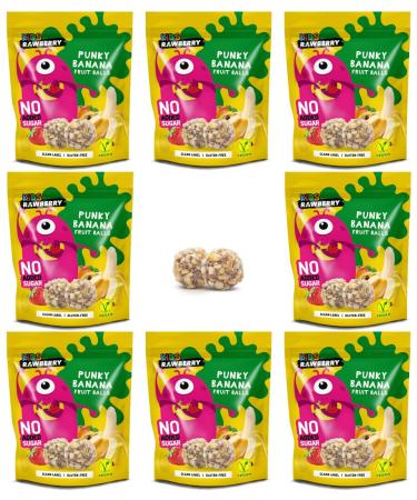 RAWBERRY Kids Banana Balls - No Added Sugar Gluten Free & Vegan Snack (8 x 50g) - Healthy Crunchy Treat for Kids  - Buy Online on GoSupps.com