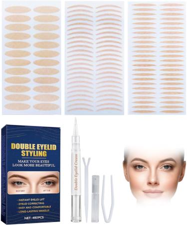 Eyelid Tape 480 Pcs 3 Types Instant Eyelid Lifter Strips Waterproof and Invisible Double Eyelid Tape for Hooded Eyes Droopy Uneven or Monolids Eyes Eyelash Adhesives - Buy Online on GoSupps.com