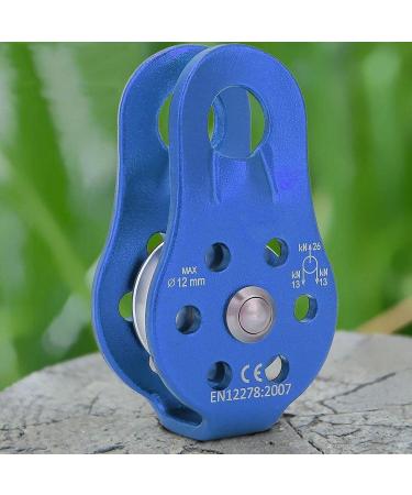 26KN Climbing Pulley - Aluminum Alloy Wheel Swivel Block for 12mm Rope - Ideal for Climbing & Rescue - Blue - Buy Online on GoSupps.com