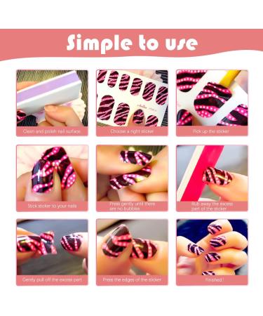 DANNEASY Glitter Nail Polish Stickers - 24 Sheets Self-Adhesive Full Nail Wraps for Women | Gel Nail Strips Manicure Kit with File & Cuticle Stick - Buy Online on GoSupps.com