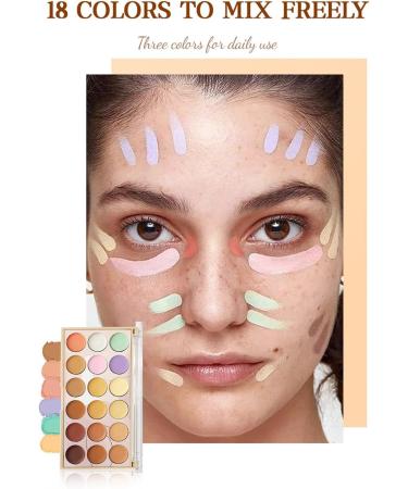 Concealing blending palette concealer contour palette 18-color face concealer cream waterproof concealing makeup for complexion beauty palette for everyday use - Buy Online on GoSupps.com