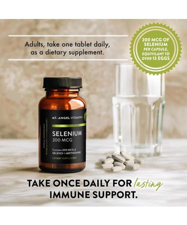 Mt. Angel Vitamins - Selenium 200mcg Capsules High Absorption Selenomethionine Thyroid & Immune Support Vegan Non-GMO - 60 Veggie Caps Antioxidant Supplement Made in USA - Buy Online on GoSupps.com