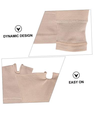 GLEAVI 2 Pairs Fingerless Compression Gloves - Pressure Wrist Support & Thumb Brace for Pain Relief - Nylon Khaki Wrist Sleeves - Buy Online on GoSupps.com